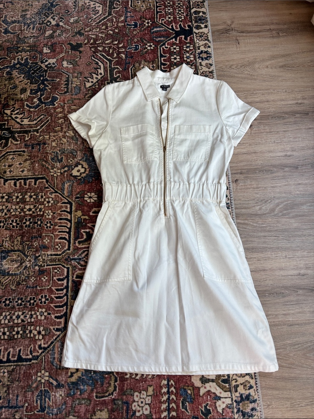 J. Crew Zip-Front Short Sleeve Mini Dress